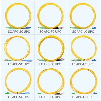 Câble à fibres APC vers UPC, cavalier de Fiber optique, Patch LC SC ST FC, câble monomode 9/125 652D, câble d'alimentation 1M 5m 30m