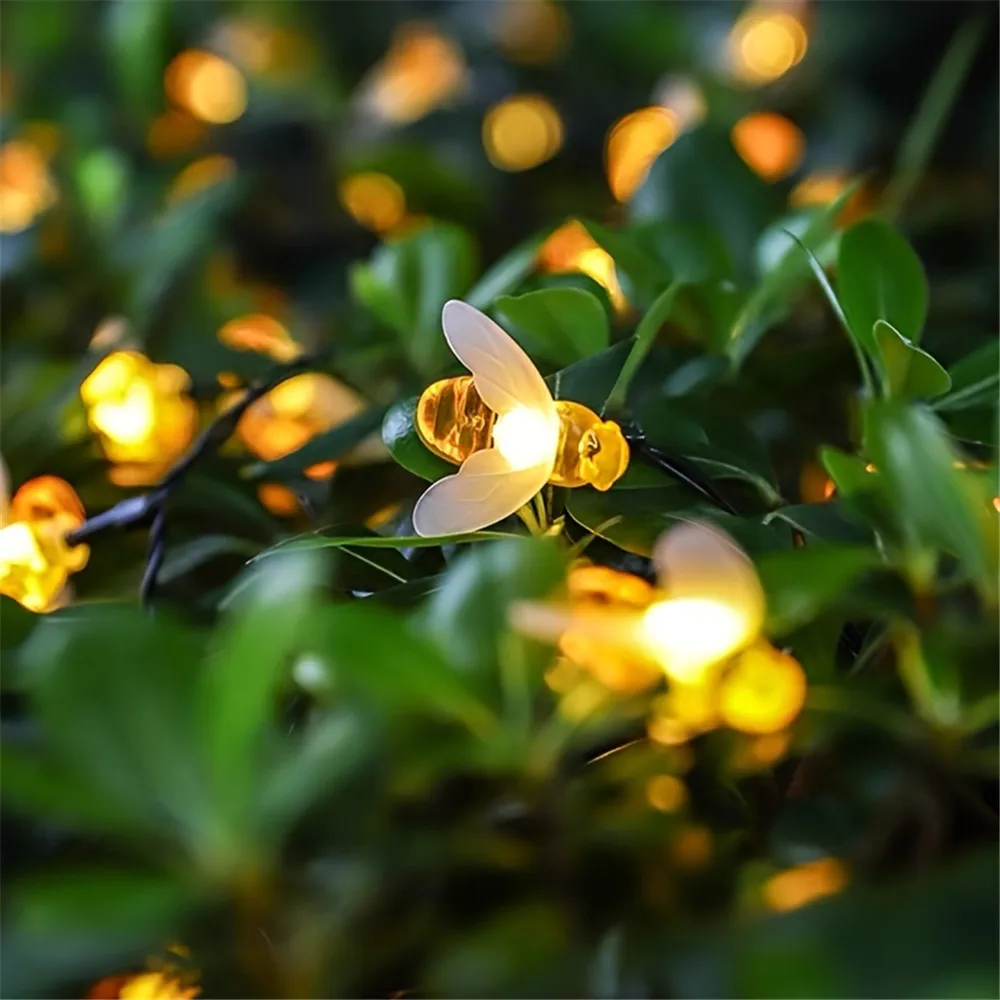 Christmas Halloween Solar Bee Lights Outdoor Garden Decorative Lawn Lights for Yard Patio Pathway Wedding Birthday Decoration