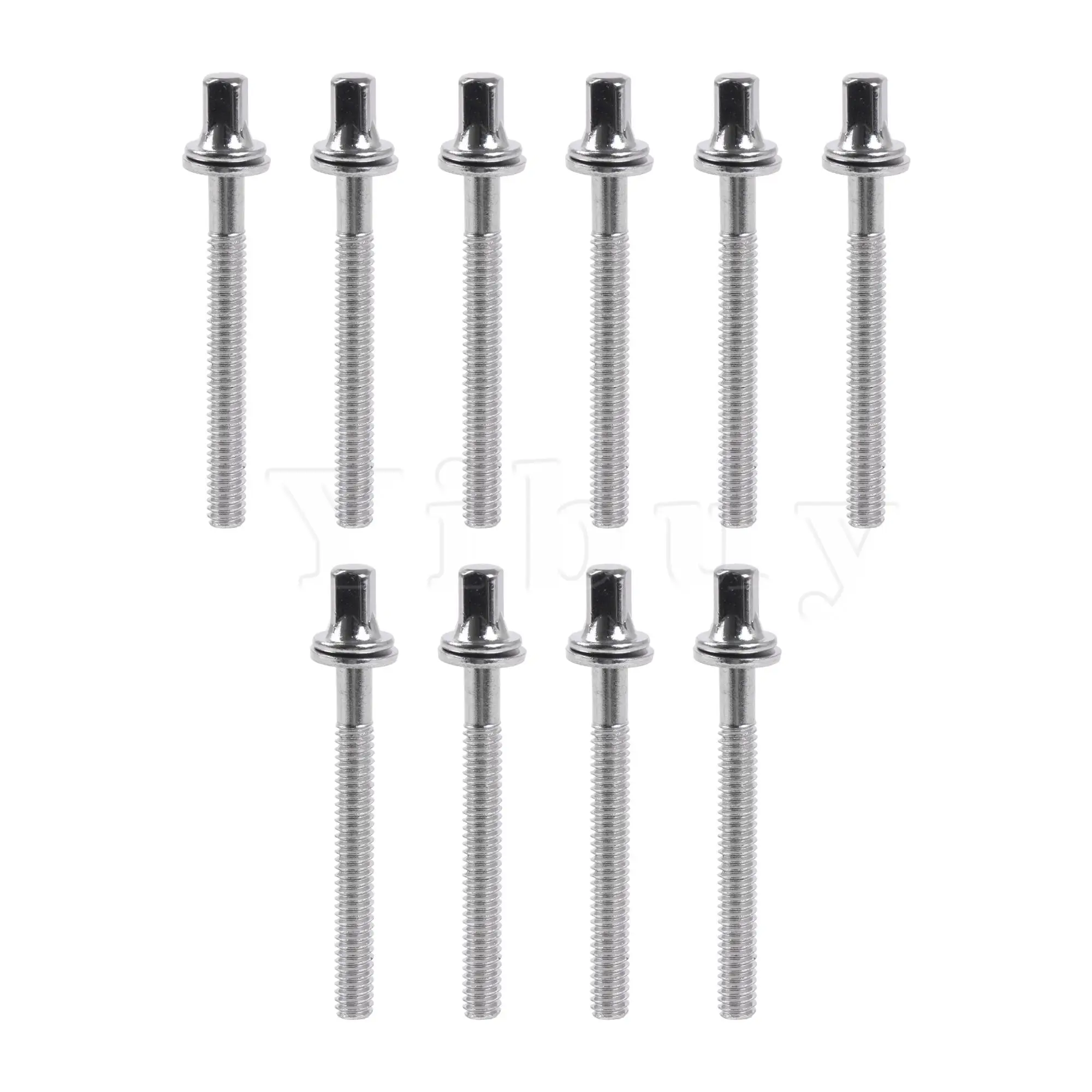 

Yibuy 10 Pcs Drum Tension Rods Iron 1/5" Thread 50mm for Percussion w/ Gaskets