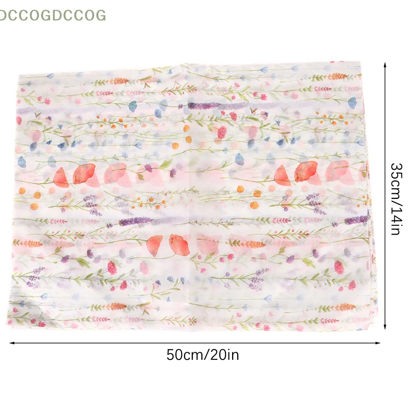10 Sheets Wrapping Paper Flower Wrapping Paper Cake Baking Gift White Floral Paper Bouquet Flower