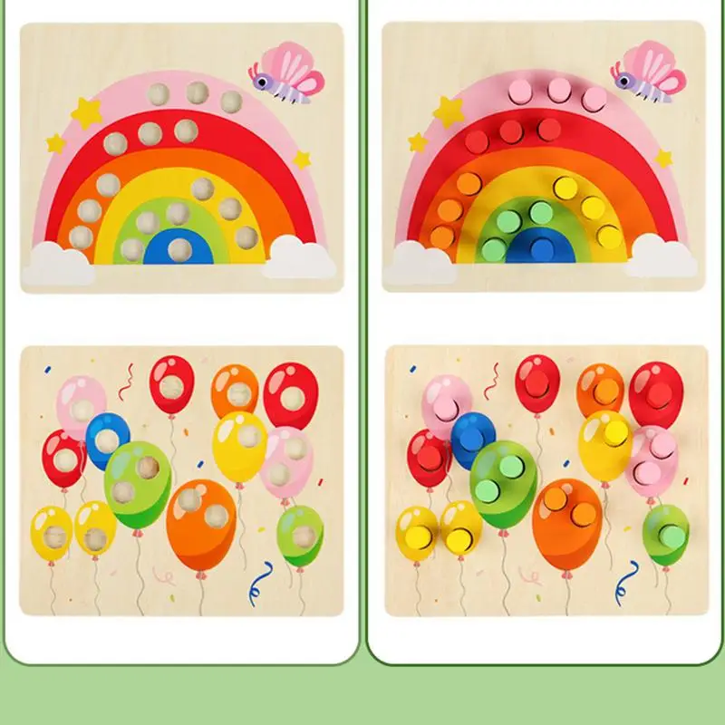 Wooden Montessori Toys Color Sorter Recognition Game Fine Movement Training Learning Educational Toys For Childrens