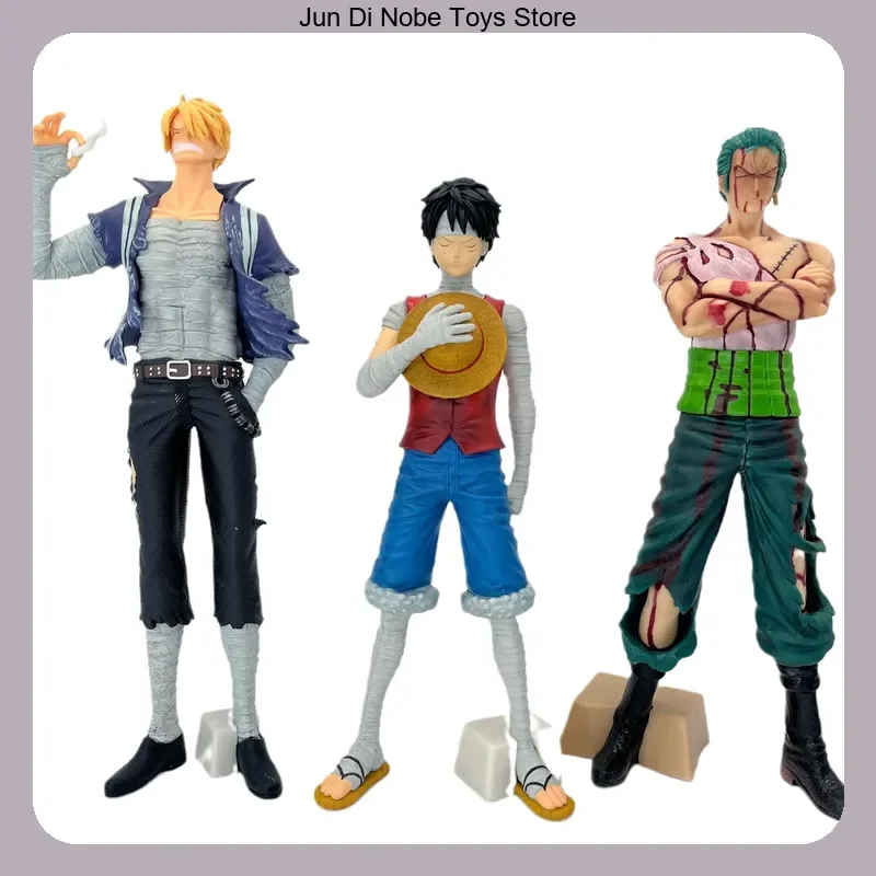 

Zoro With Serious Injuries, Bandaged Luffy & Sanji One Piece Famous Scene Skypiea Model Statue, Collection Desktop Toy
