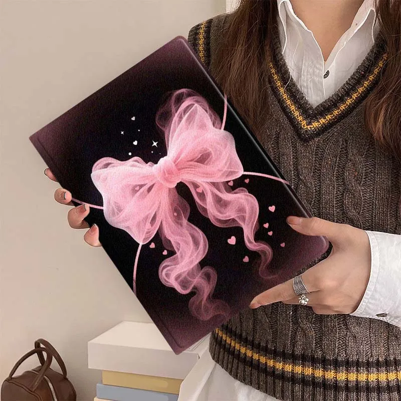 Pink Striped Bow Ribbon Soft For Lenovo Xiaoxin Lenovo Tab Pad Plus K10 P11 M10 Pro GT Gen 2 Legion Y700 10.6 Inch Tablet Case