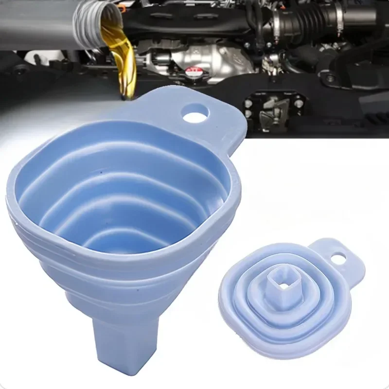 Engine Funnel Car Universal Silicone Liquid Funnel Washer Fluid Change Foldable Portable Auto Engine Oil Petrol Change Funnel