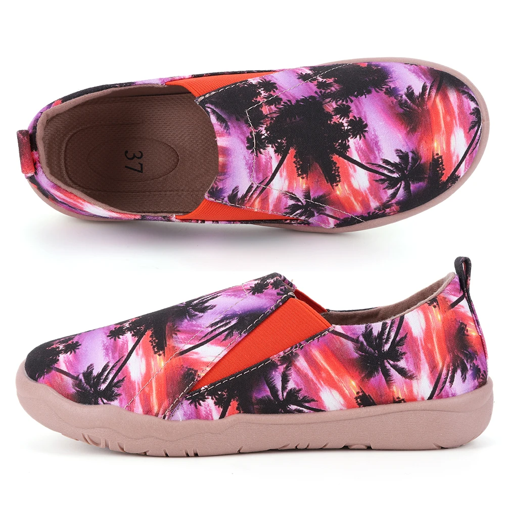 

Women Art Painted Loafers Canvas Walking Shoes Anti Slip Casual Travel Shoes Breathable Comfortable for Outdoor Travel