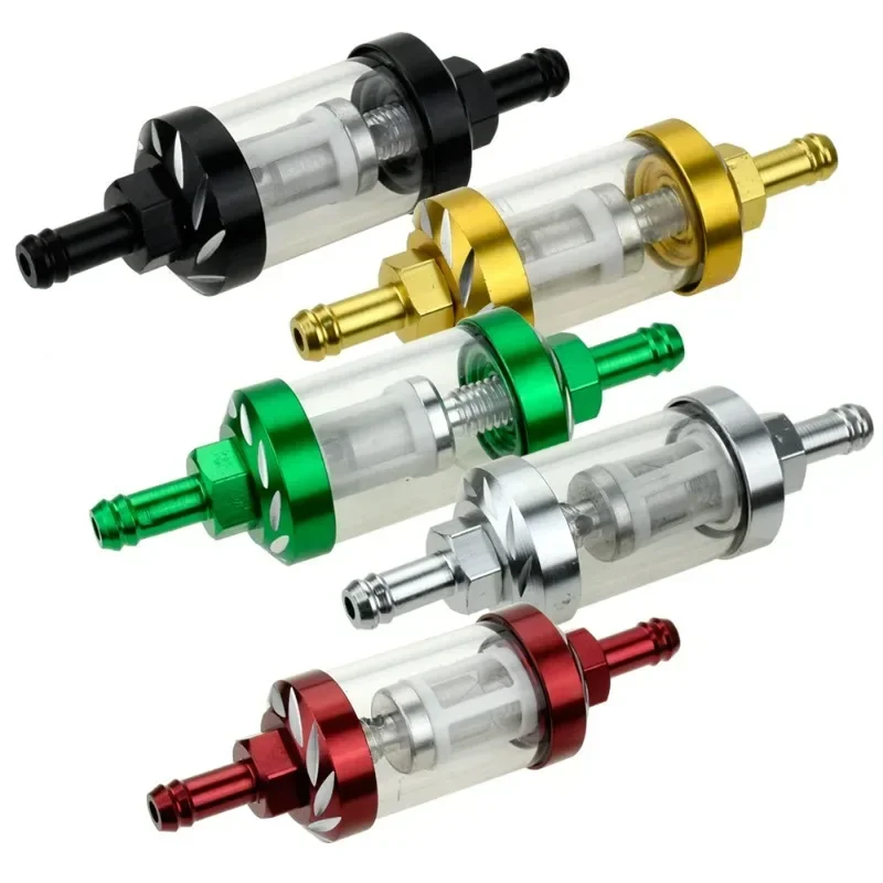 

Универсальный бензиновый фильтрующий элемент для мотоцикла, модифицированный металлический фильтр с ЧПУ, съемный прозрачный стеклянный красный цвет для 1 шт., 7 мм