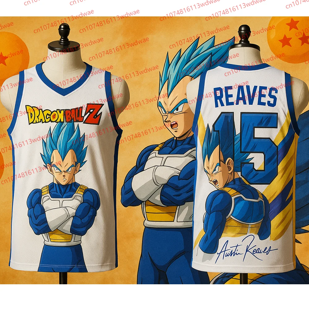 Hot Sale American Basketball Vest Dragon Ball Vegeta Men Basketball Jersey Austin Rivers 15 Jersey Kit KID Fans Basketball Vest