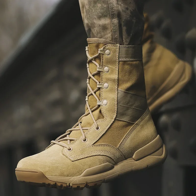 

Lightweight Combat Tactics Boots Men Women Outdoor Climbing Hunt Hiking Training Breathable Shock Absorption Military High Shoes