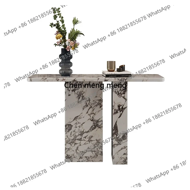 L07 Luxury Carrara Marble Console Table - French Style Entryway Hall Table & Console Table，Custom White Marble Wall Table