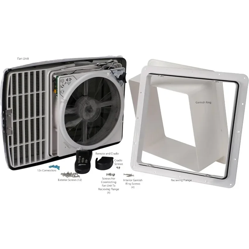 MAXXAIR Maxxfan Deluxe Vent, Fan and Vent Cover All in One - Powerful 10-Speed Reversible Fan with Thermostat