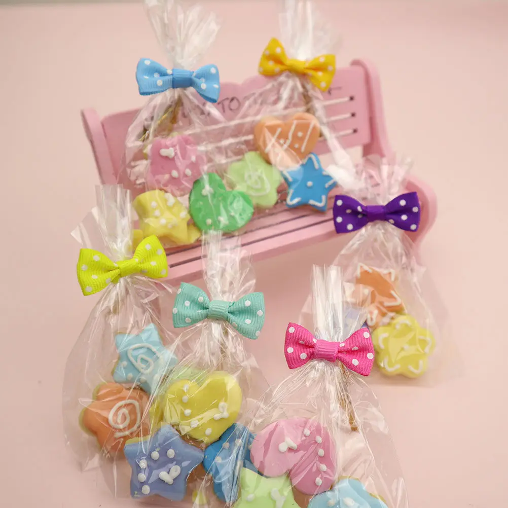 100Pcs Bowknot Tie Food Sealing Tie Baking Packaging Clips Soft Flexible Safe for Candy Cookie Biscuit Gifts Food Sealing Clip