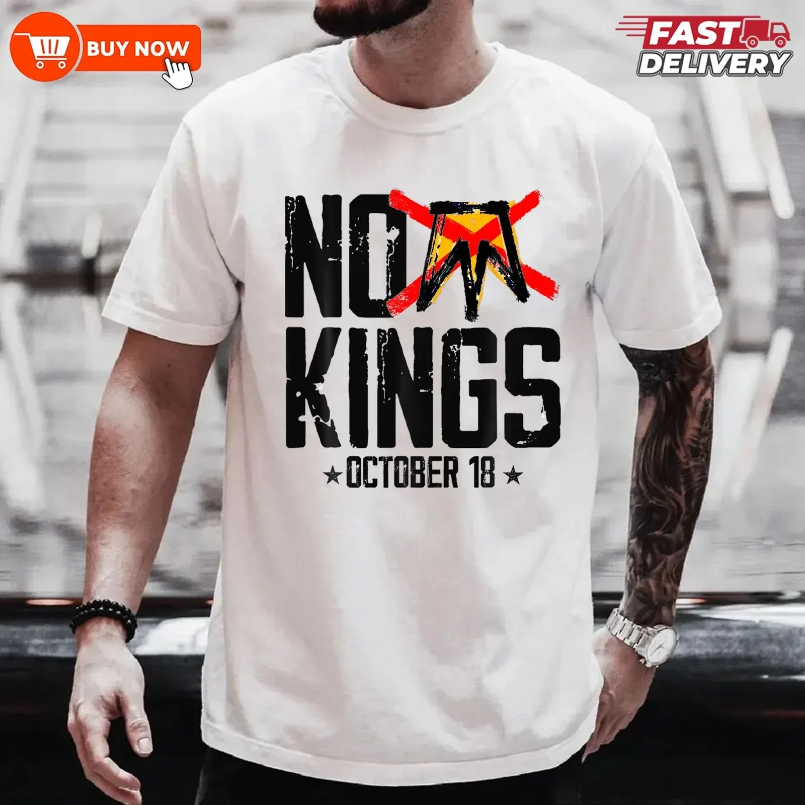 No Kings October 18 No Kings Day TShirt - Multicolors, Size S-5XL