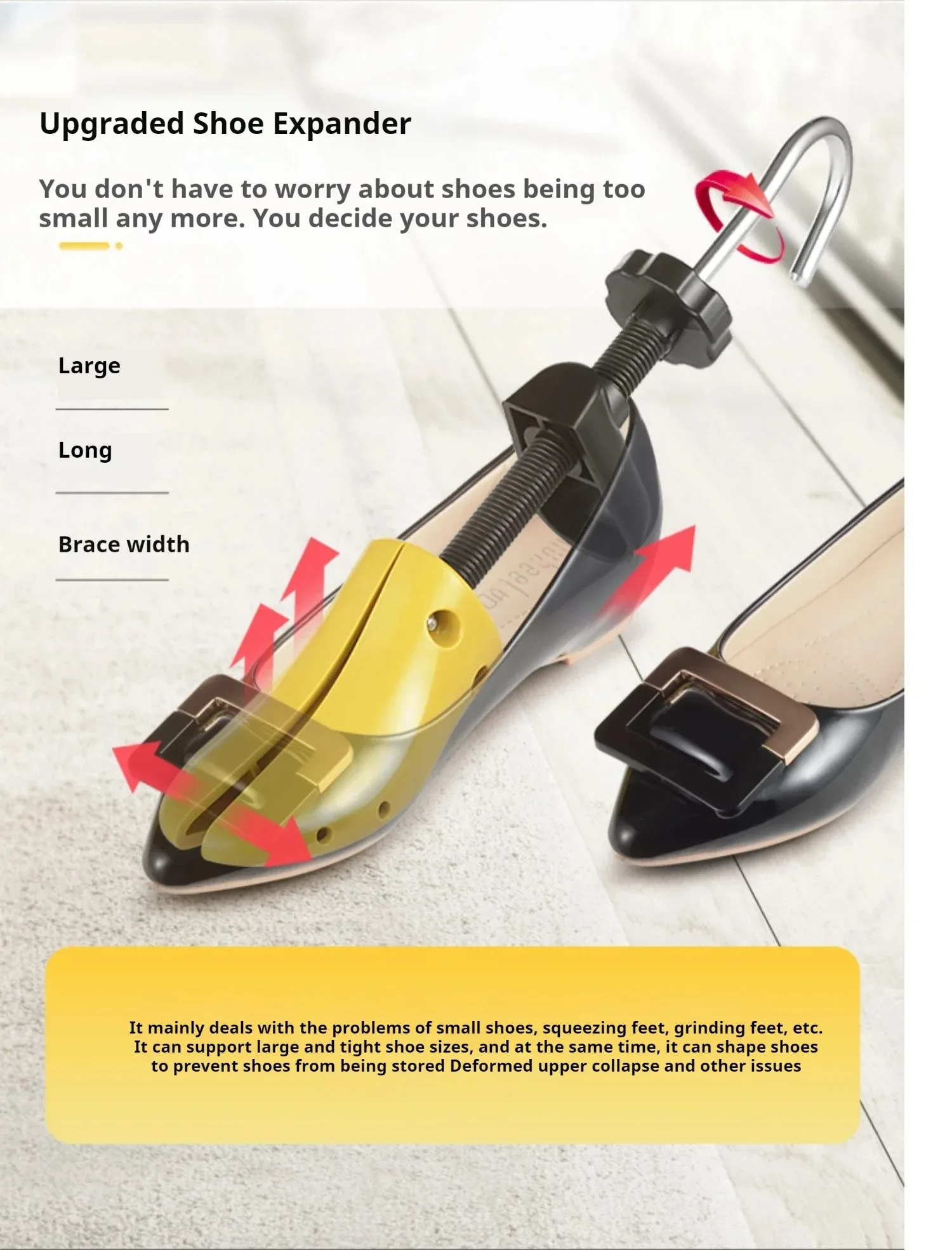 Praktischer Schuhspanner, verstellbare Länge, Breite, Schuhspanner, Stiefelhalter, Former, Unterstützung, Schuhspanner, für Männer und Frauen, Absätze, Schuhe, Baum – Detail 4