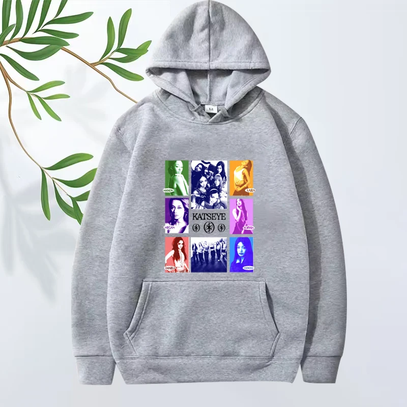 Kpop Katseye poster Sudadera con capucha esencial hombres mujeres moda vintage Sudadera de manga larga con estampado gráfico sudadera con capucha de gran tamaño unisex