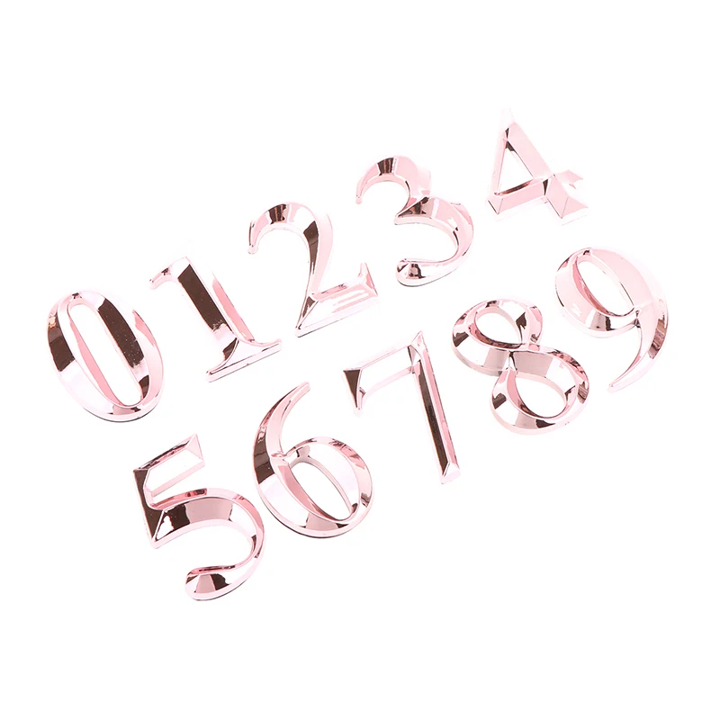 1 pz 5cm rosa-rosso casa adesivo indirizzo porta etichetta in resina numero civico moderno digitale 0-9 Hotel appartamento porta piatto