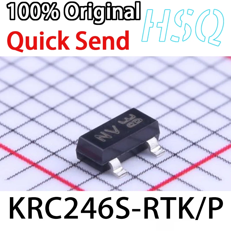 10PCS New Original KRC246S-RTK/P NPN Resistive Transistor 800mA Screen Printed NV Patch SOT-23