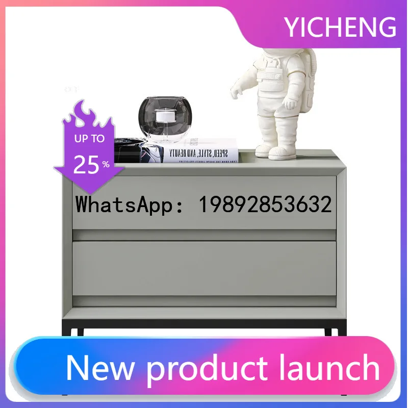 

A1 Italian Minimalist Bedside Table Simple Modern High-End Bedroom Premium Sense Internet Celebrity Storage Side Cabinet