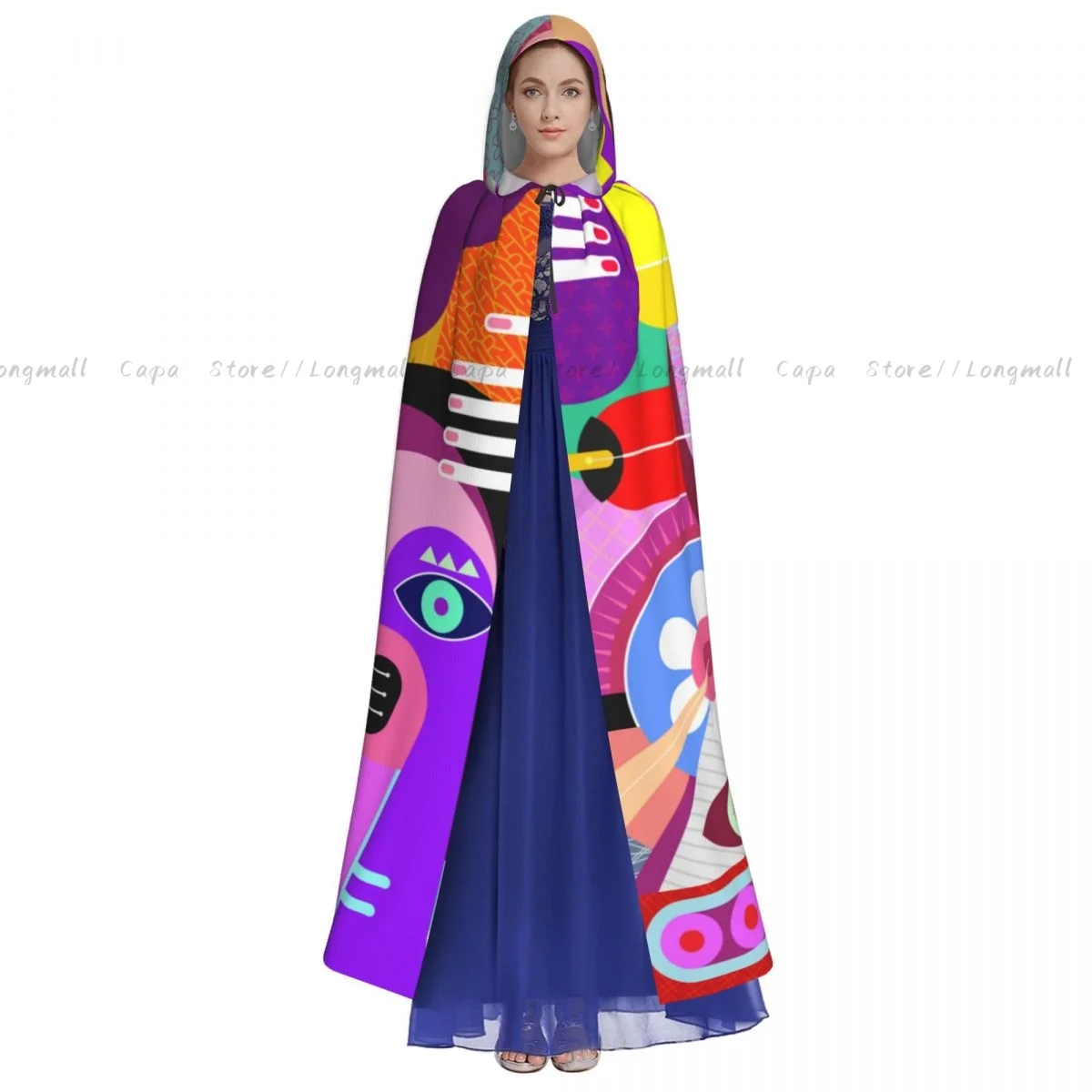 Cosplay Medieval Costumes Modern Art Of Four Women At The Restaurant Hooded Cloak Capes Long Robes Jackets Coat Carnival