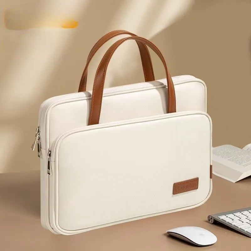 Ins kaki Simple sac pour ordinateur portable femmes antichoc IPad MacBook Air Pro 14 15 16 pouces étanche pochette pour ordinateur portable porte-documents