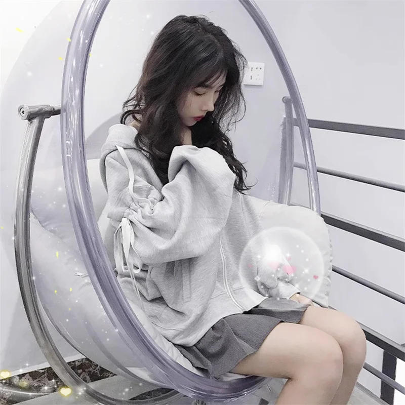 

Милые толстовки с капюшоном, уличная одежда, женская одежда Himekaji, трехцветная, простота, средней длины, интересная декоративная облегающая флисовая одежда, повседневная одежда