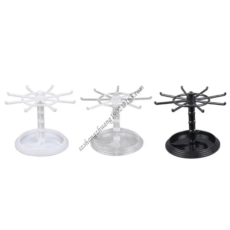 

Q6RB Plastic Jewelry Rotating Jewelry Display Stand Spinning Necklace Rack