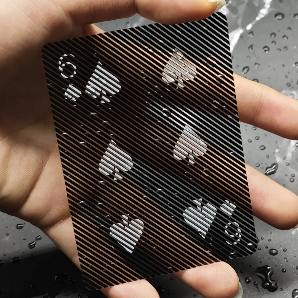 Plastic Playing Cards Transparent Waterproof Moire illusion design Poker Playing Cards Clear Black Deck of Cards Poker Cards