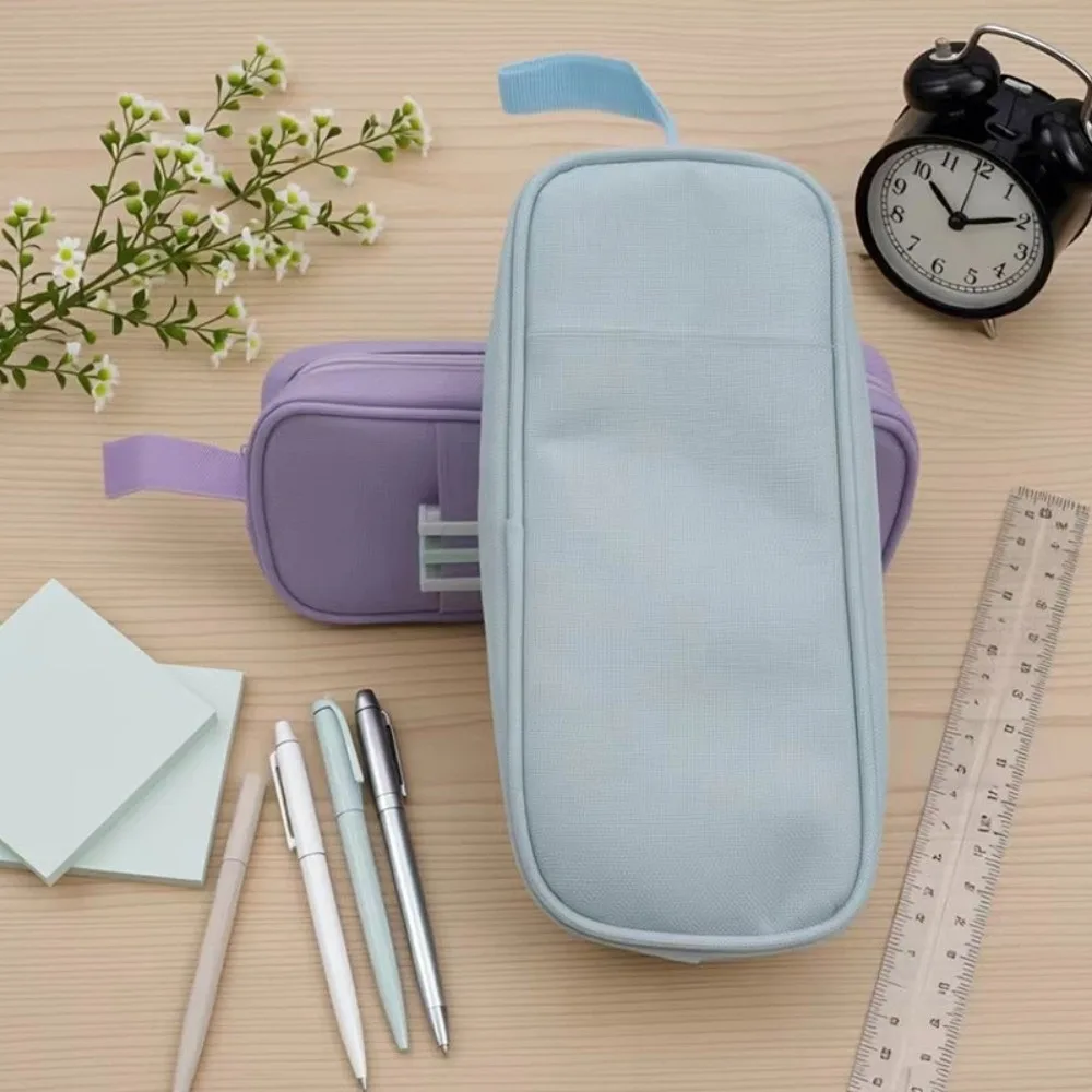 Portable Large Capacity Pencil Case Stationery Storage Desktop Storage Pencil Pouch Creative Zipper Cloth Stationery Bag School