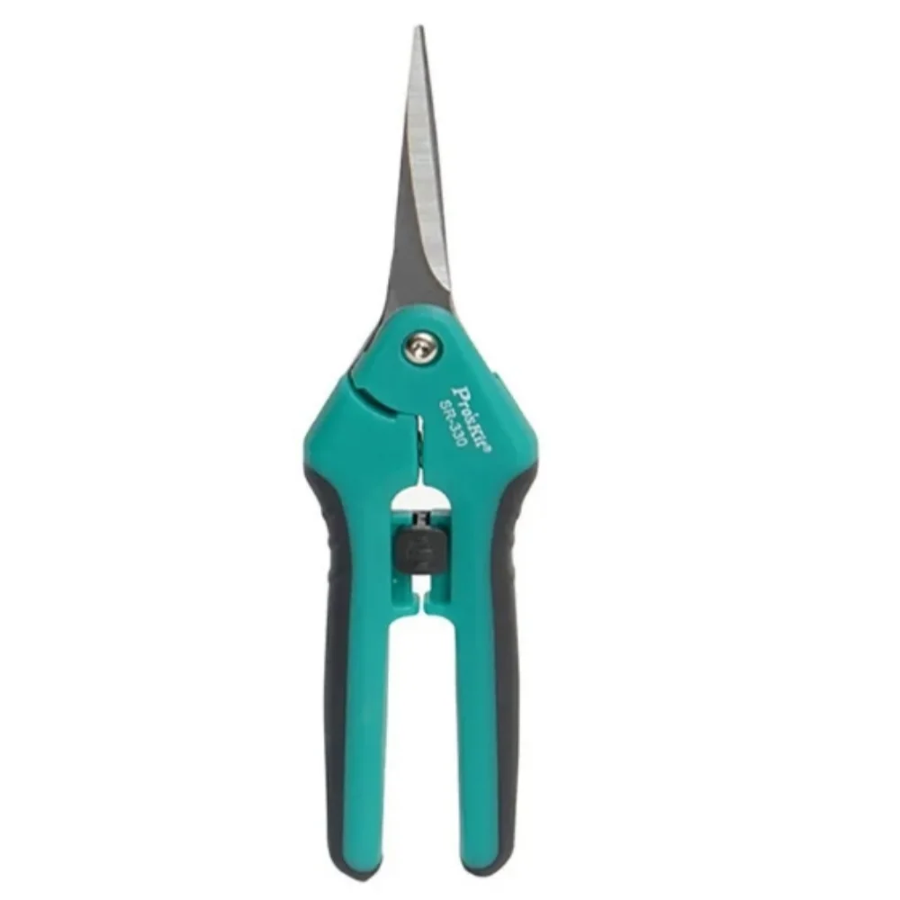 Pro'sKit SR-330 Multipurpose Double Color Stainless Steel Sharp Scissors For Gardening Leather Carpet Plastic Pipe Cardboard