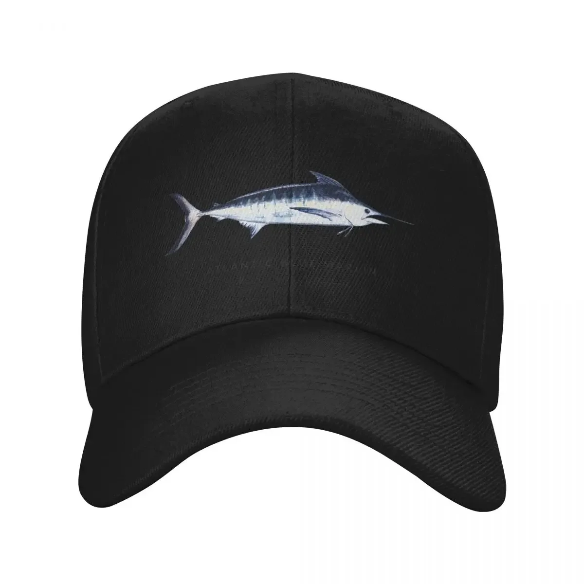 Atlantic Blue Marlin Scientific Illustration, Watercolor, Fish, Ocean fish, billfish Baseball Cap Vintage Men Women's