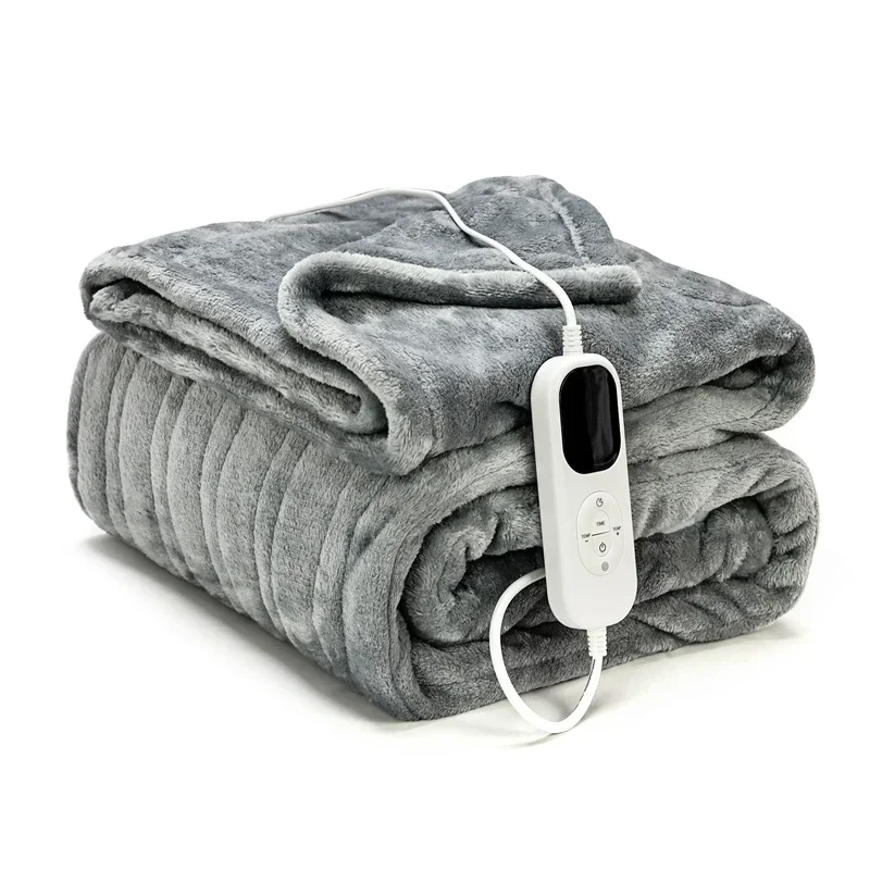 Throw Blanket Electric Soft Heated, Heating Blanket, 6 Heating Levels, Auto-Off,Over-Heat Protection, 110-240V