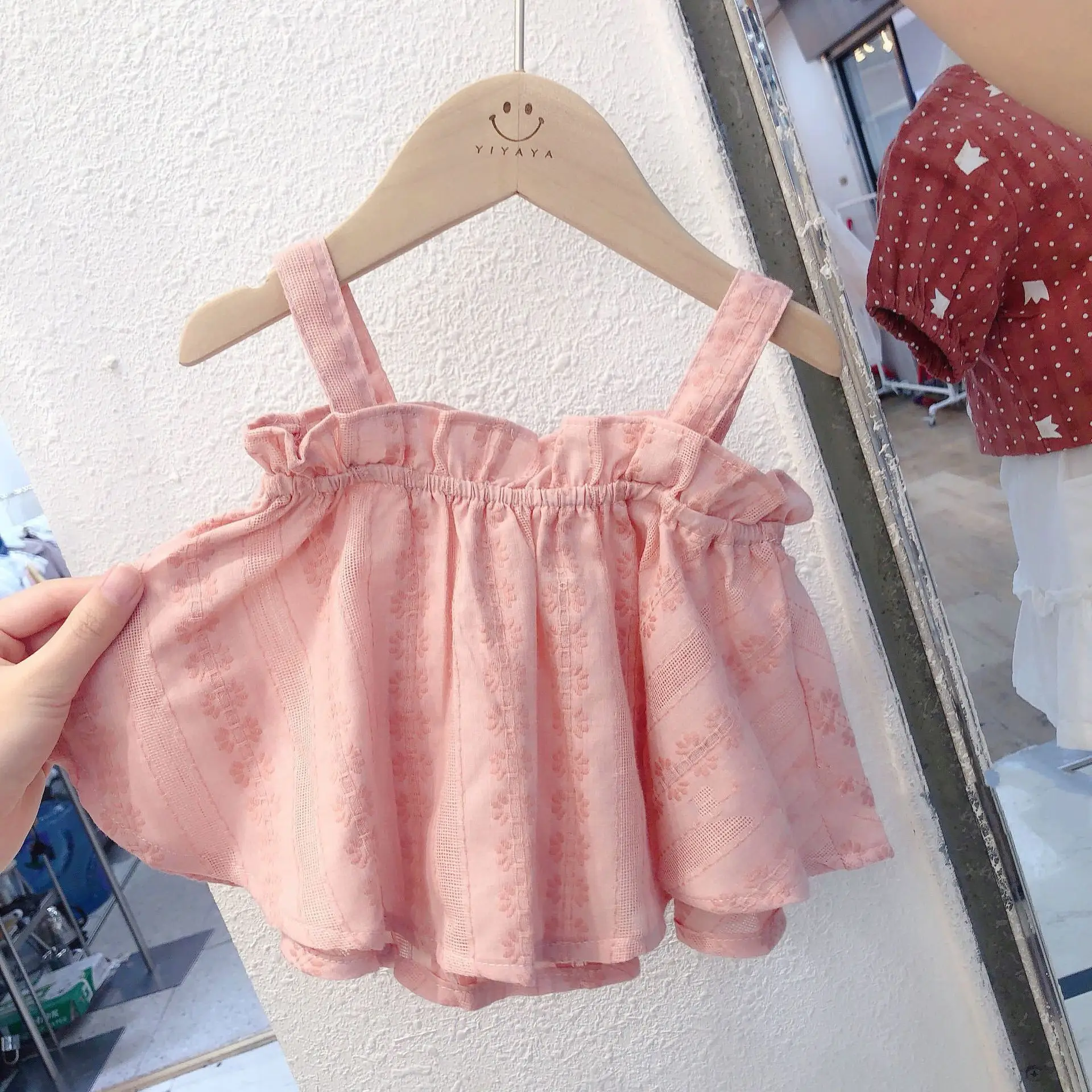 Summer New Baby Girl Sling Vest Summer Suit Girl Sweet Foreign Style Top Shorts Two-piece Set Fashion Casual