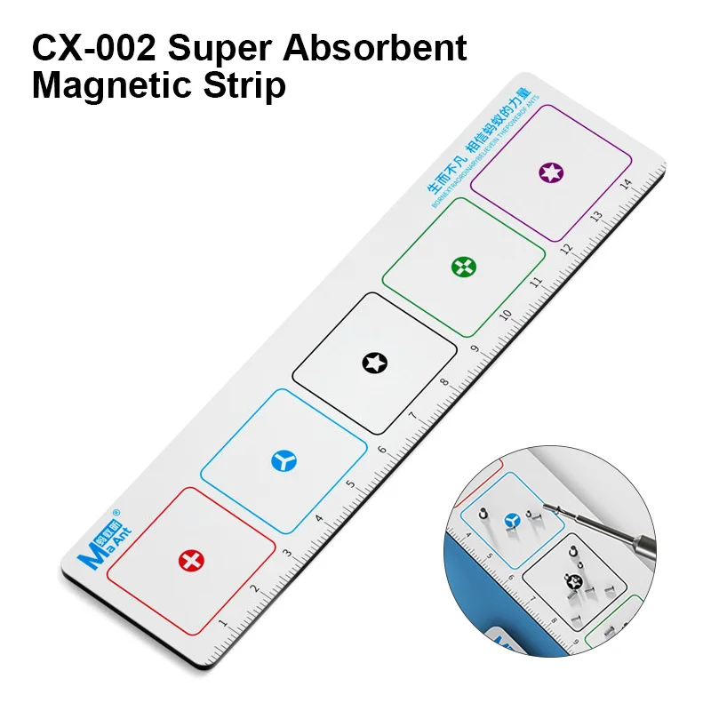 MaAnt CX-002 Portable Dual-use Magnetic Screws Storage Mat Measuring Ruler for Mobile Phone Laptop Disassembly Repair