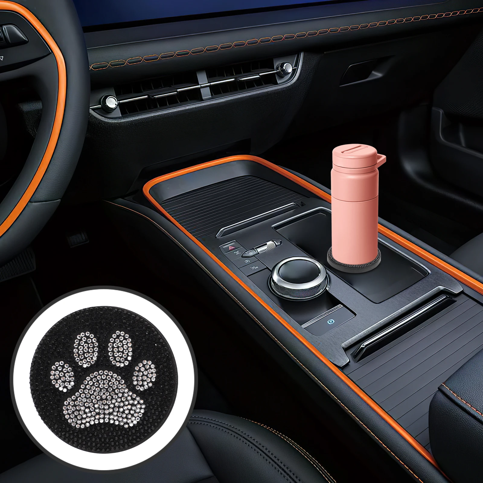 

Car Cup Water Drink Mat Non Round Dashboard Decorative Automotive Holder Kitchen Office Party for Vehicles