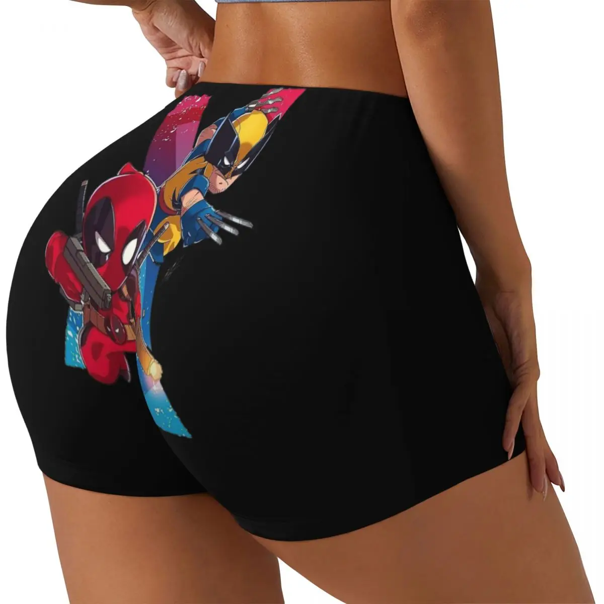 Custom Deadpool And Wolverine Superhero Workout Running Volleyball Shorts Women Gym Yoga Shorts