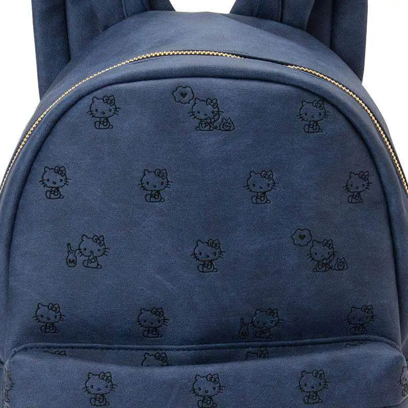 Hello Kitty New Fashion PU skórzany damski plecak podmiejski Denim z nadrukiem i barwione dziewczęce śliczne niebieskie plecaki