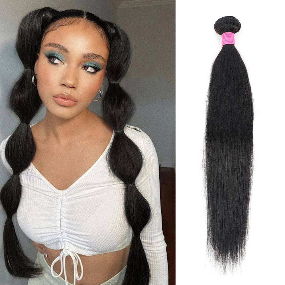 

Brazilian Human Hair Straight Bundles 10-30 Inches Double Weft Braiding Hair Bundle Natural Color Human Hair Bundles Extensions