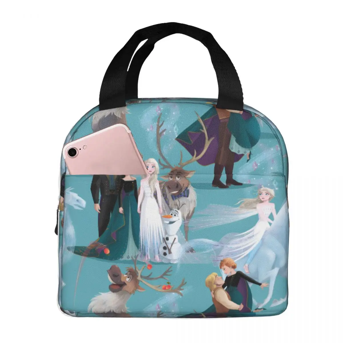 

Custom F-Frozenes Cartoon Resuable Lunch Box Women Waterproof Olaf Elsa Anime Thermal Cooler Food Insulated Lunch Bag Office
