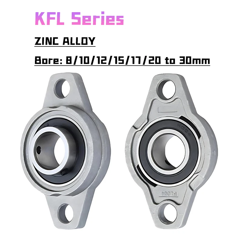 1pcs Kfl Series Zinc Alloy Self Aligning Housing Flange Pillow Block Bearing Housing Supports Bore 8/10/12/15/17/20/25/30/35mm