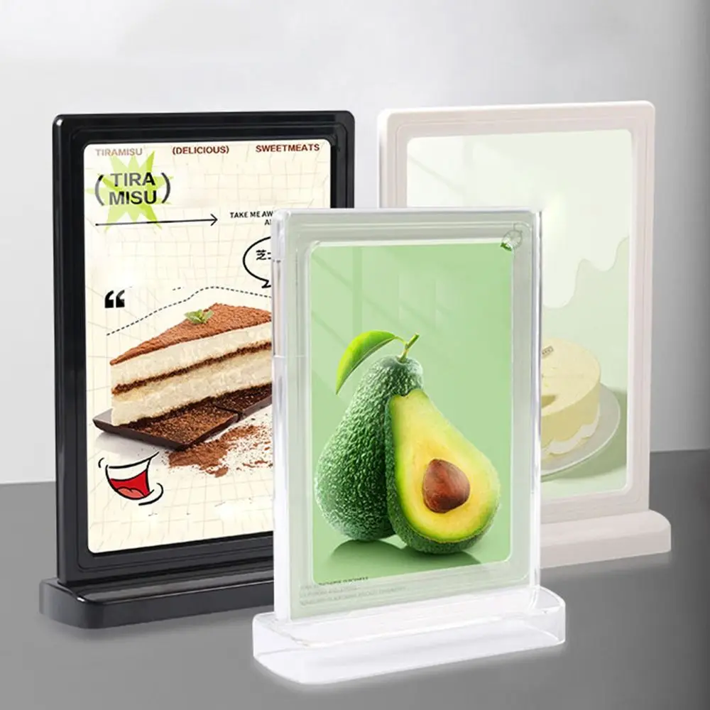 Transparent Acrylic Panel Menu Display Stand A4 Vertical Table Card Sign Collection Photo Protection Holder Album Postcard