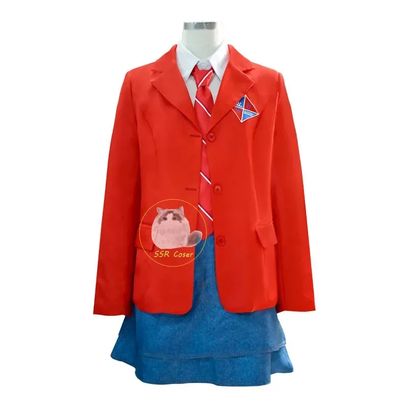 

sisi 2233EWS Rebelde Cosplay Costume High School Uniform Red Suit Jacket Skirt Shirt Tie Full Set Halloween Party Costumes for M