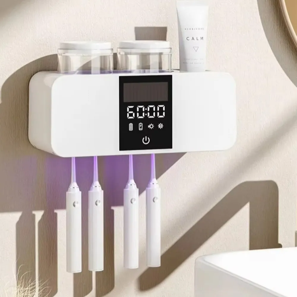 スマート電動歯ブラシ-uv-滅菌器-空気乾燥式充電式歯ブラシ乾燥機ホルダー-壁掛け式ワイヤレス