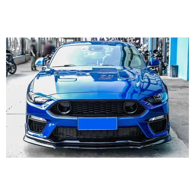 ABS Carbon Fiber Front Bumper Grille Lip Splitter Spoiler Diffuser fender Guard Body Kit For Ford Mustang 2018-2023