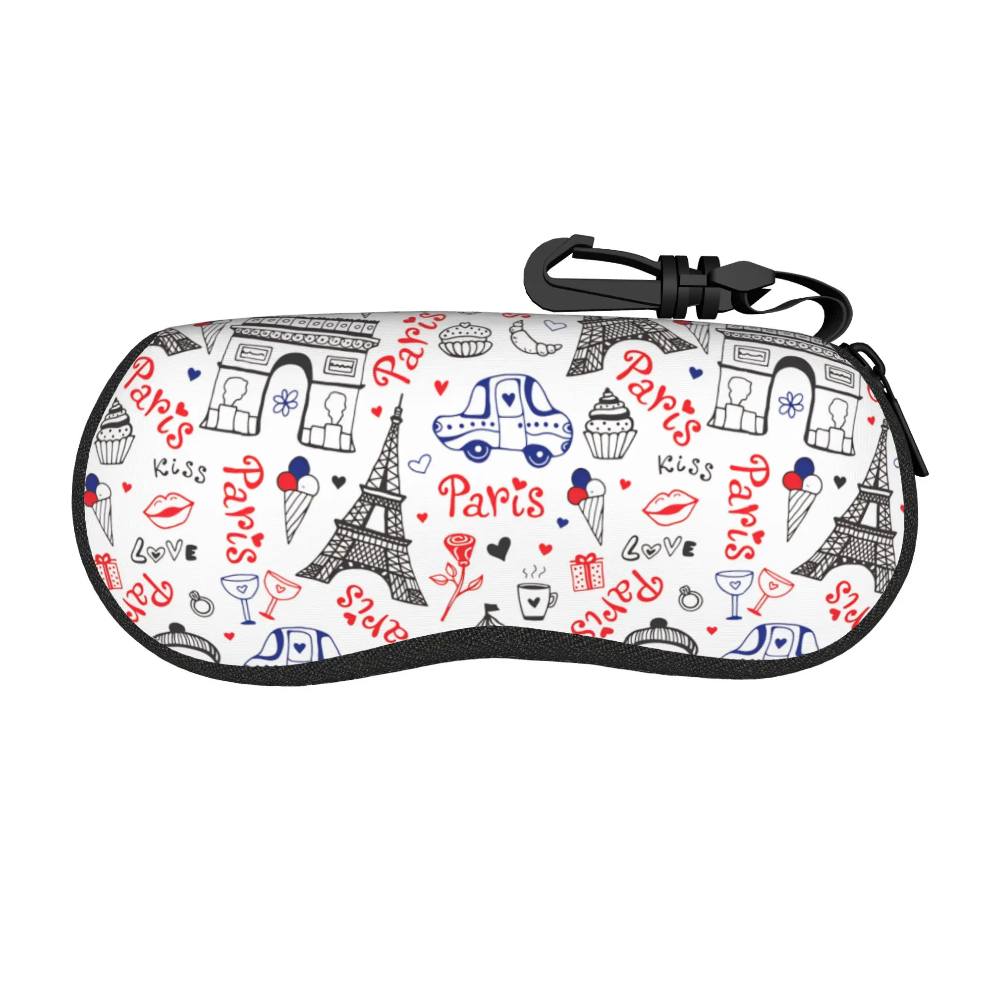 Estuche para Gafas de Sol Estilo Francés París, Funda Protectora para Gafas de Moda para Hombre y Mujer, Caja Portátil para Lentes, Funda para Gafas de Sol para Exteriores