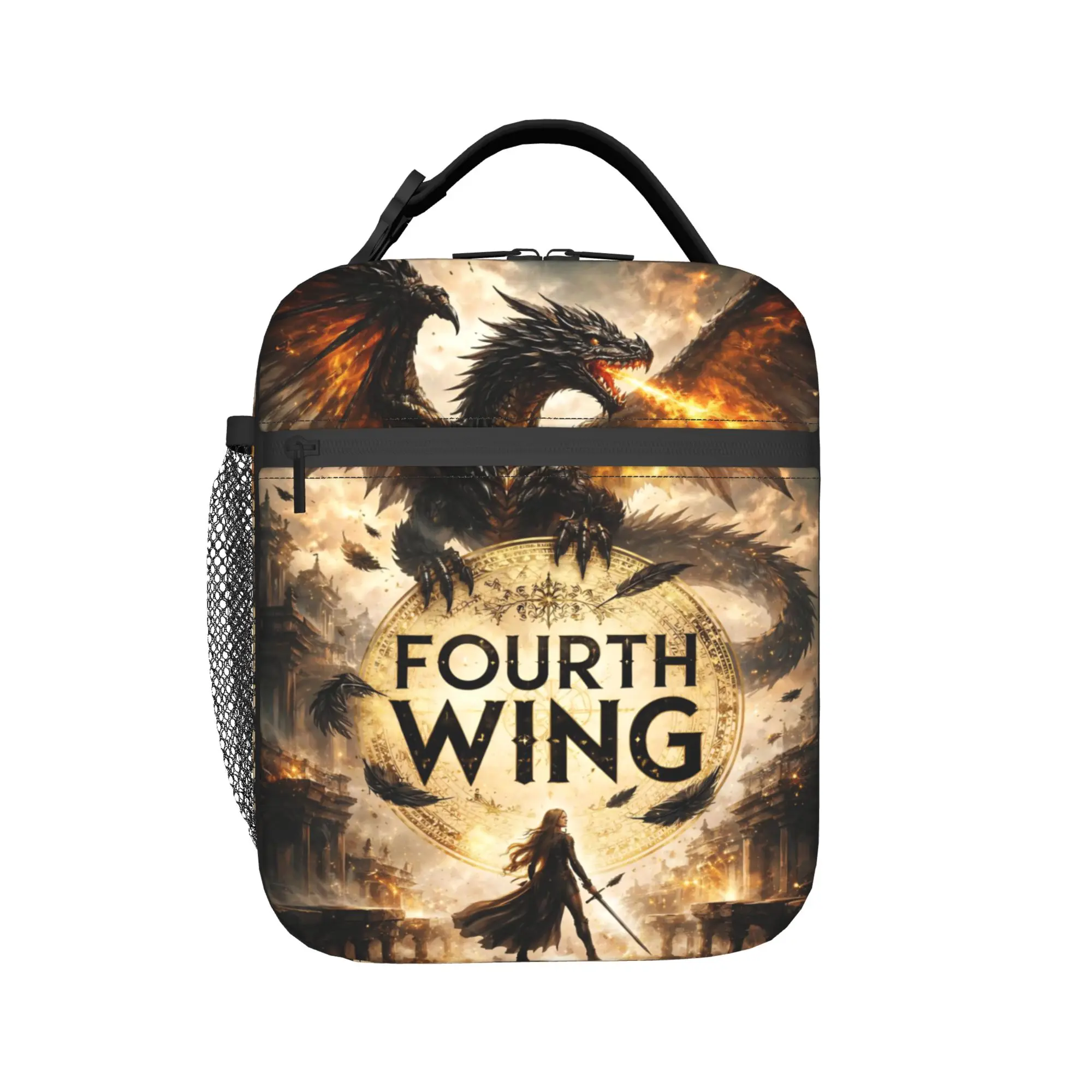 F-Fourth W-Wing Dragon Thermal Insulated Lunch Bags for Work  Portable Food Container Bags Men Women Thermal Cooler Lunch Boxes