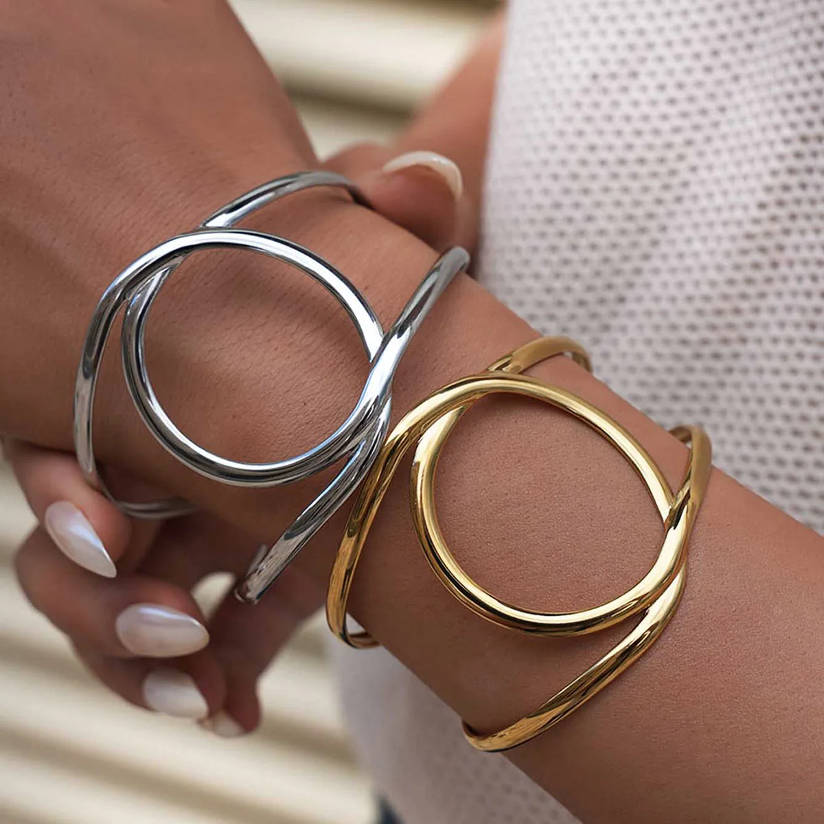 

316L Stainless Steel Bracelet for Women Gold Color Multilayer Geometric Bracelet Vintage Waterproof Wedding Aesthetic Jewelry