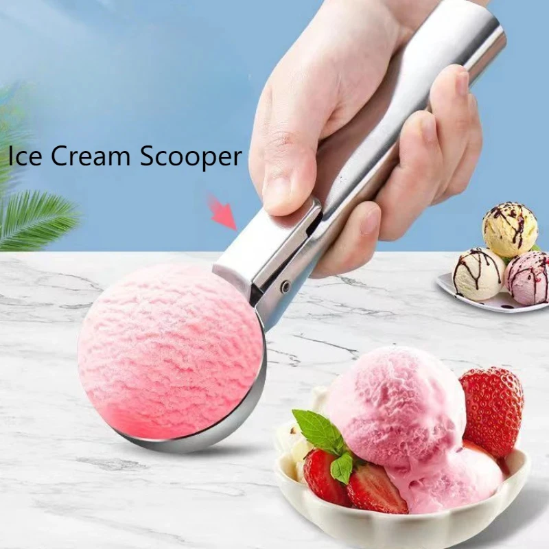 Stainless Steel Ice Cream Scoop Multi-Functional Fruit Ice Cream Ball Spoon Press Off The Food To Make A Ball Digger