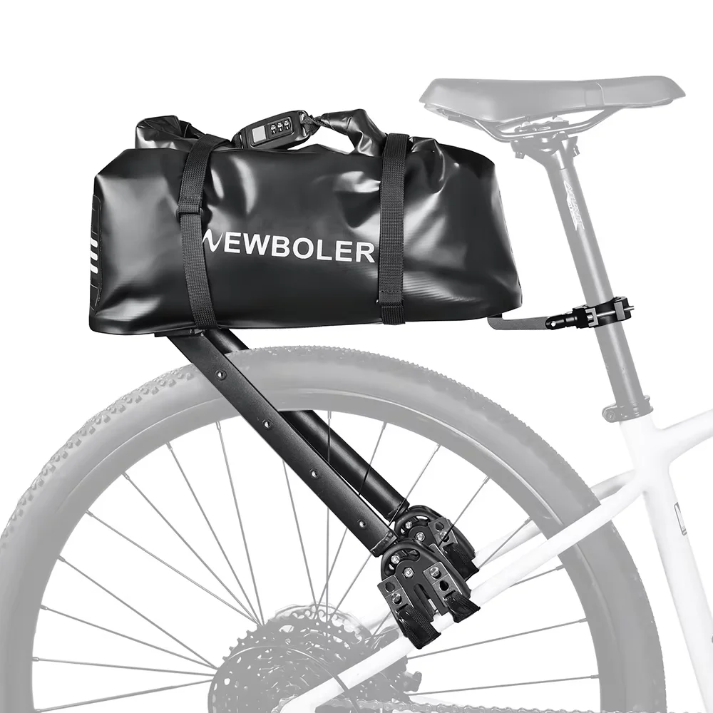 AliExpress NEWBOLER 20L Aluminium Alloy Bicycle Luggage Carrier Passcode Lock Bike Bag Bikepacking For MTB And Gravel Bike Rack Shelf