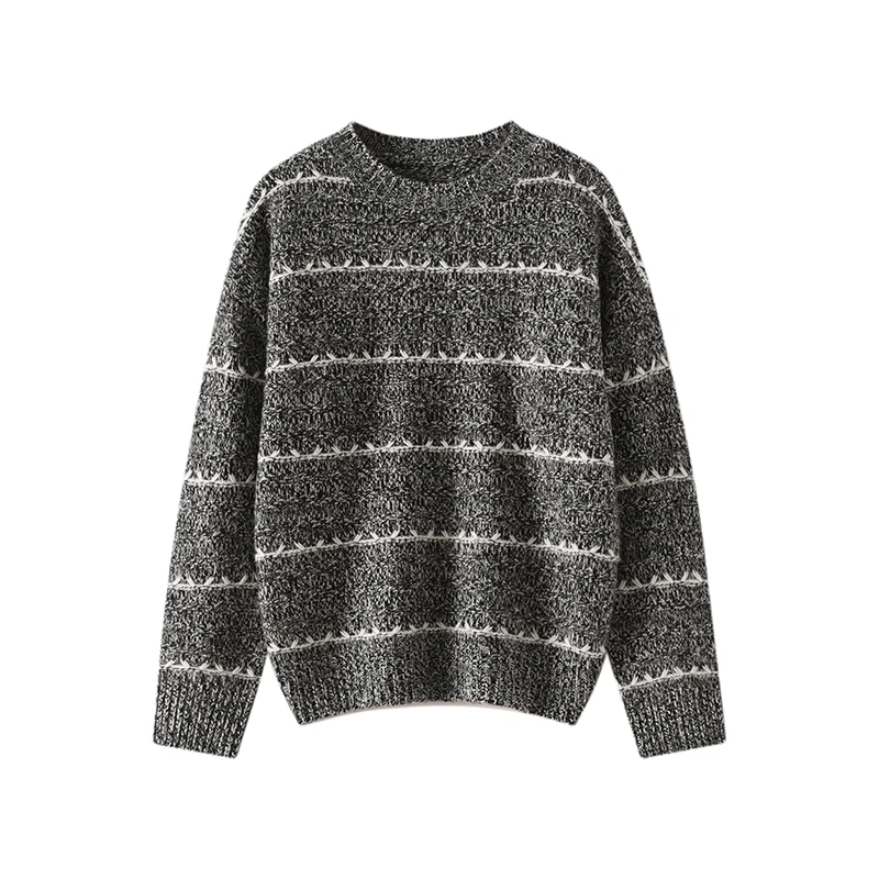 Three-Dimensional Osmanthus Needle Floral Yarn O-Neck Pullover 100% Pure Wool Sweater Women 2024 Autumn/Winter Knit Jumper Women