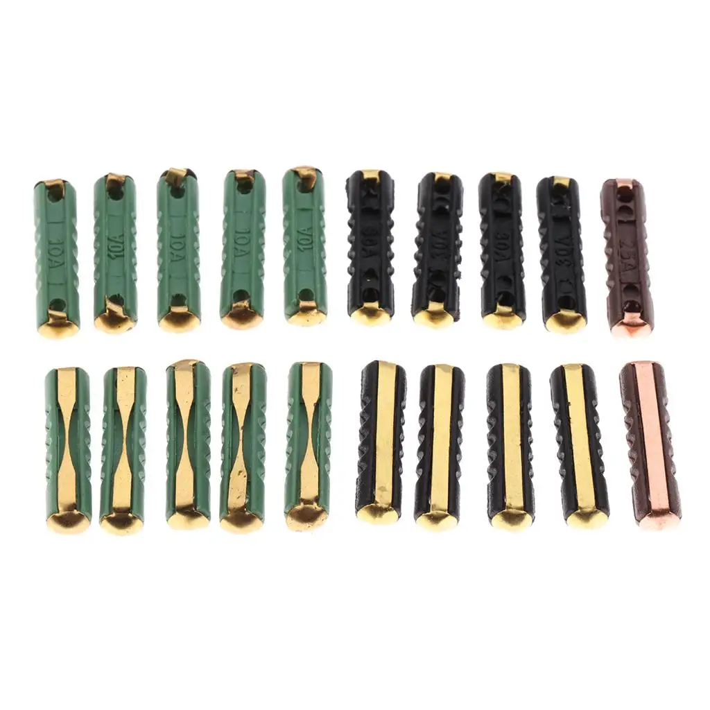 20 Pieces 8A 16A 25A European Ceramic Fusion Tubes Car Fuses