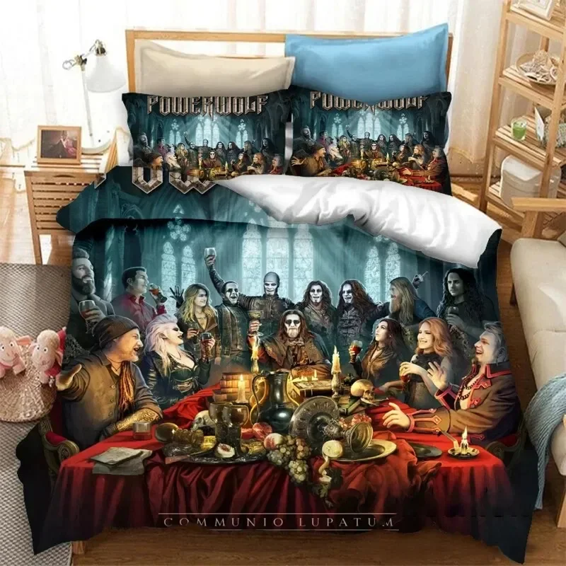 

3D Print Powerwolf Band Bedding Set Duvet Cover Bed Set Quilt Cover Pillowcase Comforter king Queen Size Boys Adult Bedding Set